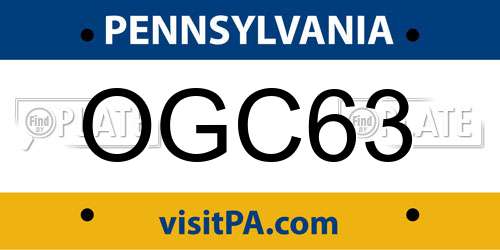 OGC63 Pennsylvania License Plate