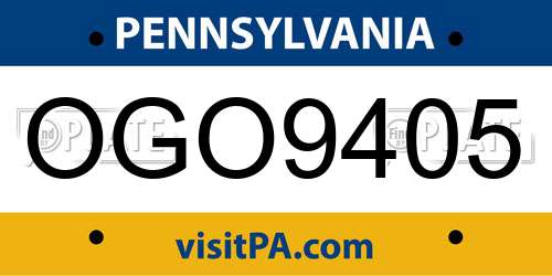 OGO9405 Pennsylvania License Plate