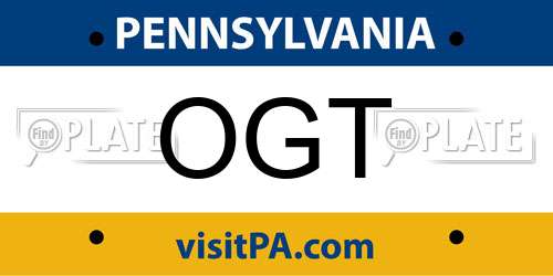 OGT Pennsylvania License Plate