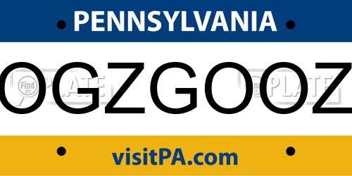 OGZGOOZ Pennsylvania License Plate