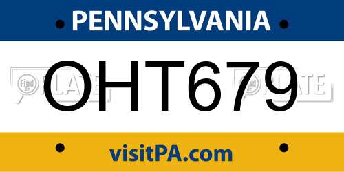 OHT679 Pennsylvania License Plate