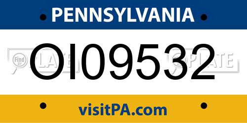 OI09532 Pennsylvania License Plate