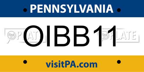 OIBB11 Pennsylvania License Plate