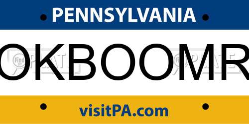 OKBOOMR Pennsylvania License Plate