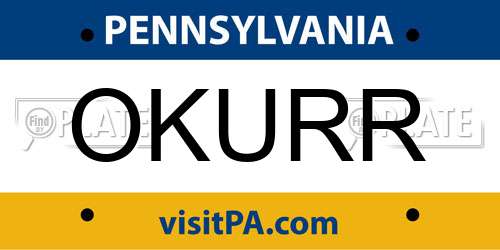 OKURR Pennsylvania License Plate