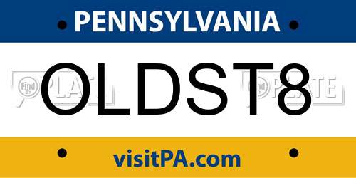 OLDST8 Pennsylvania License Plate