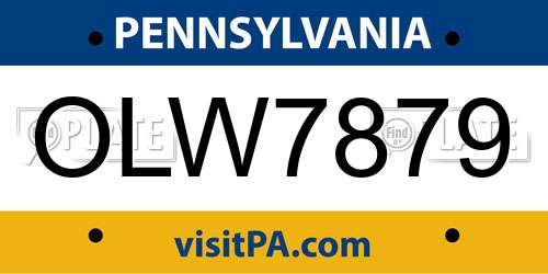 OLW7879 Pennsylvania License Plate