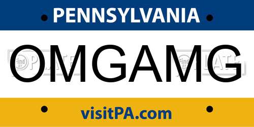 OMGAMG Pennsylvania License Plate