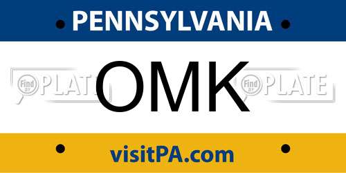 OMK Pennsylvania License Plate