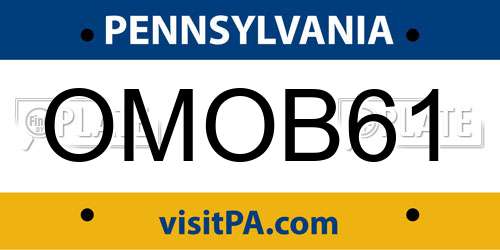 OMOB61 Pennsylvania License Plate