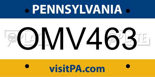 OMV463 Pennsylvania License Plate