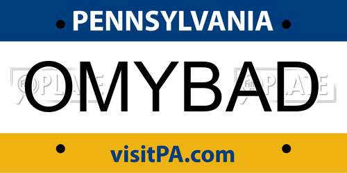OMYBAD Pennsylvania License Plate