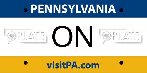 ON Pennsylvania License Plate