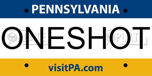 ONESHOT Pennsylvania License Plate