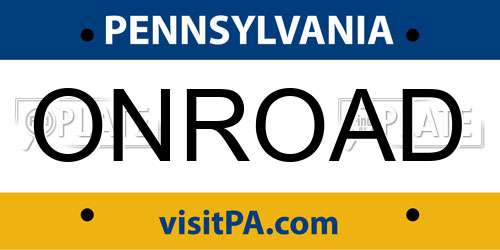 ONROAD Pennsylvania License Plate