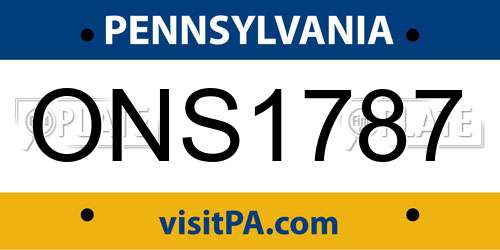 ONS1787 Pennsylvania License Plate