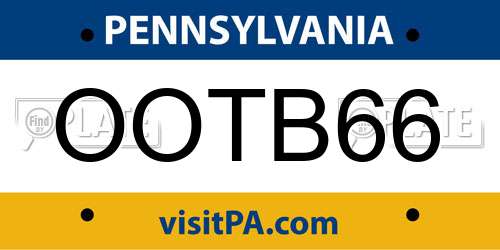 OOTB66 Pennsylvania License Plate