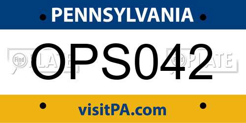 OPS042 Pennsylvania License Plate