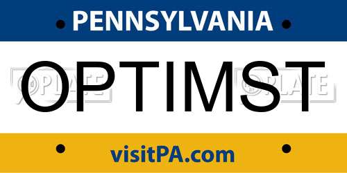 OPTIMST Pennsylvania License Plate