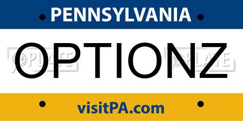 OPTIONZ Pennsylvania License Plate
