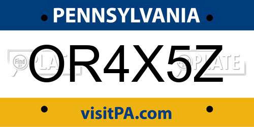 OR4X5Z Pennsylvania License Plate