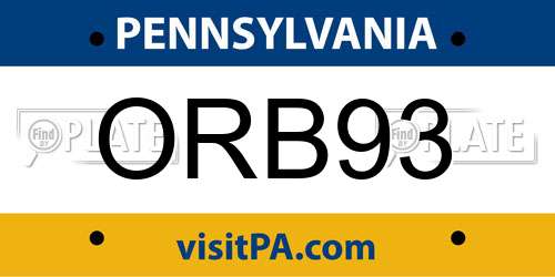 ORB93 Pennsylvania License Plate
