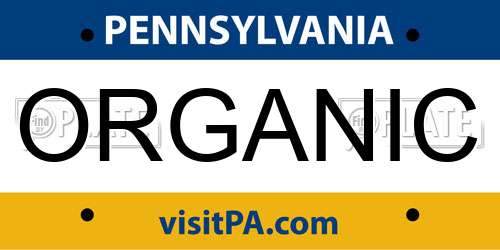 ORGANIC Pennsylvania License Plate