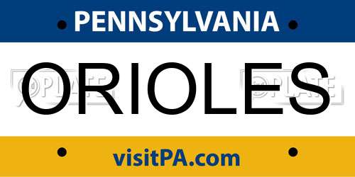 ORIOLES Pennsylvania License Plate