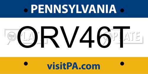 ORV46T Pennsylvania License Plate