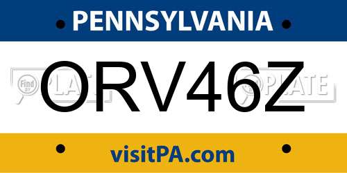 ORV46Z Pennsylvania License Plate