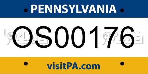 OS00176 Pennsylvania License Plate