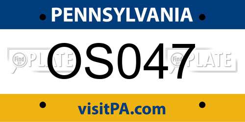 OS047 Pennsylvania License Plate