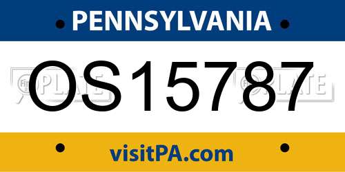 OS15787 Pennsylvania License Plate