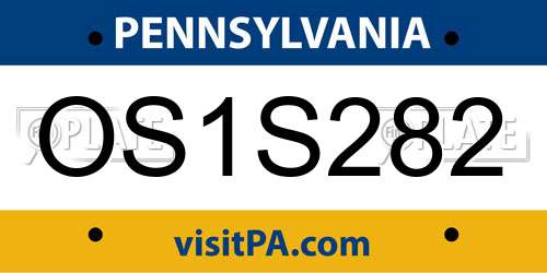 OS1S282 Pennsylvania License Plate