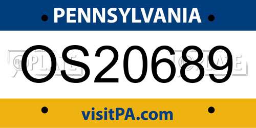 OS20689 Pennsylvania License Plate