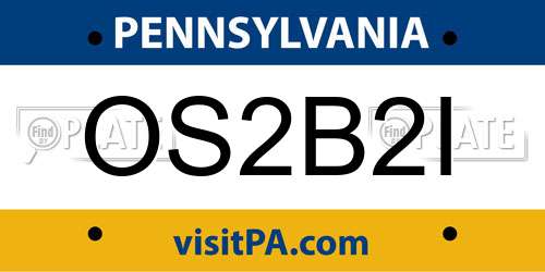 OS2B2I Pennsylvania License Plate