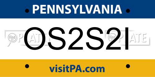 OS2S2I Pennsylvania License Plate