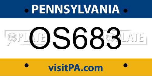 OS683 Pennsylvania License Plate