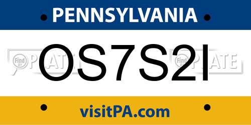 OS7S2I Pennsylvania License Plate