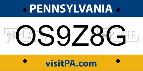 OS9Z8G Pennsylvania License Plate