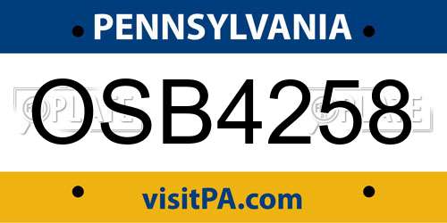 OSB4258 Pennsylvania License Plate