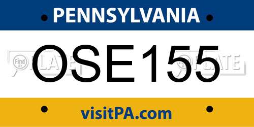 OSE155 Pennsylvania License Plate