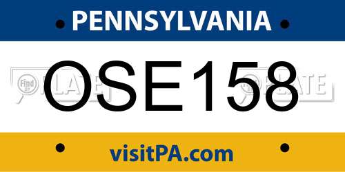 OSE158 Pennsylvania License Plate