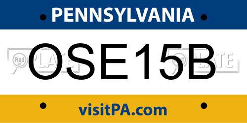 OSE15B Pennsylvania License Plate