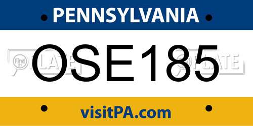 OSE185 Pennsylvania License Plate