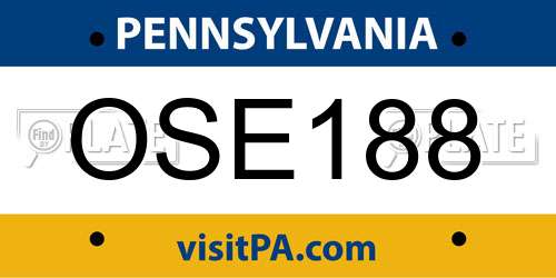 OSE188 Pennsylvania License Plate