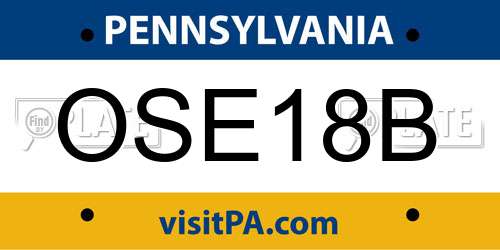OSE18B Pennsylvania License Plate