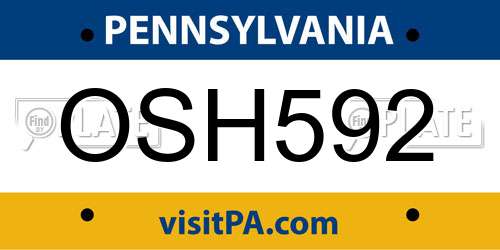 OSH592 Pennsylvania License Plate