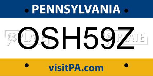 OSH59Z Pennsylvania License Plate