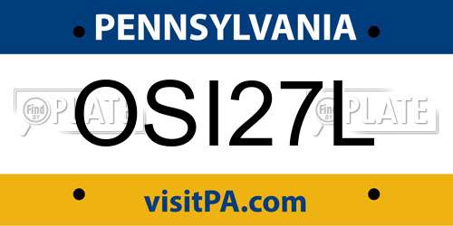 OSI27L Pennsylvania License Plate